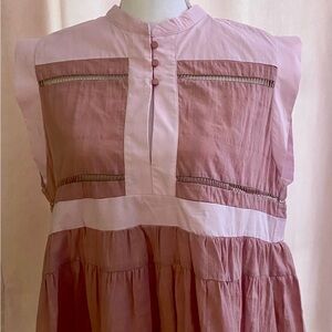 ANNIEWEAR Los Angeles pink/mauve/purple peplum top cap sleeve Medium NEW